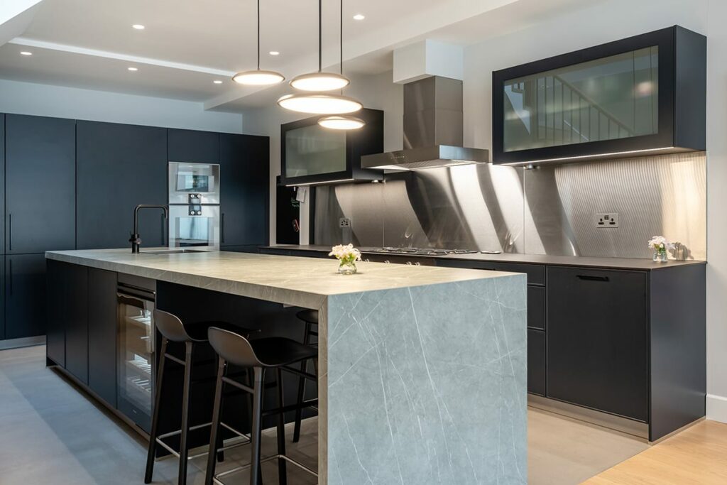 Kitchen Showrooms Henley-in-Arden | Bespoke Kitchens by Eat Soak Sleep - Dekton Vera With Stainless Steel | Eat Soak Sleep, Rugby