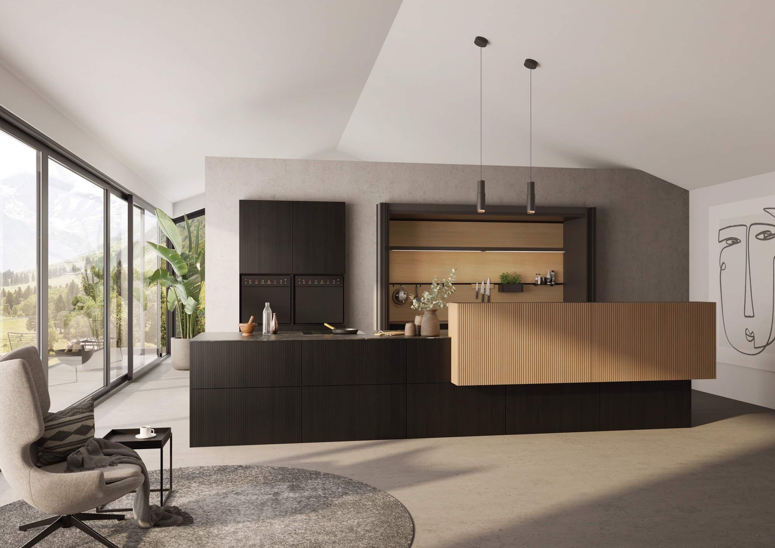 Rotpunkt Memory Riu Black Wood Kitchen 3 | Eat Soak Sleep, Rugby