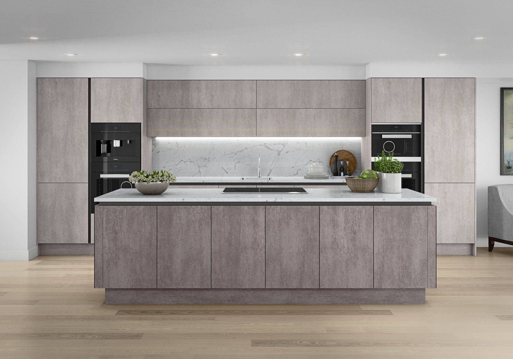 Daval Stone Handleless Kitchen | Eat Soak Sleep, Rugby